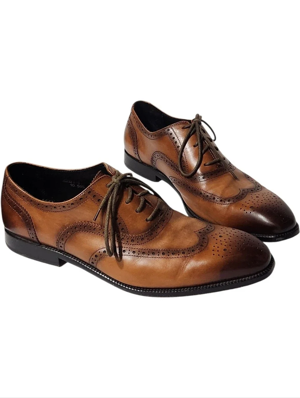 Gifennse Hand-Dyed/Sewn Leather Brogue Oxfords Size 10.5 EUC